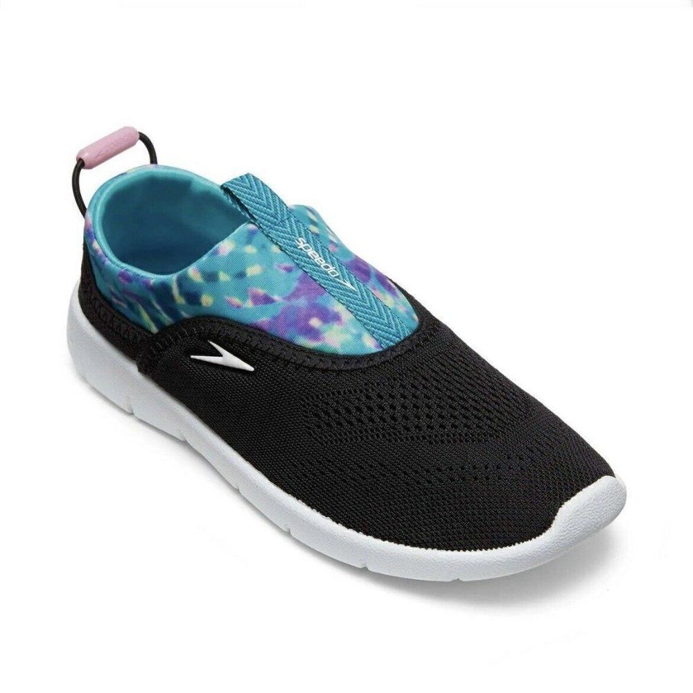 NWT Speedo Junior Sz L (4-5) Black Blue Aquaskimmer Water Shoes Brand New W/ Tag